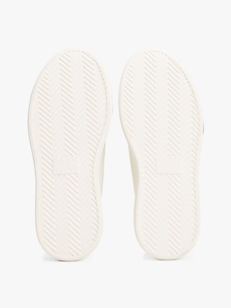 White Denim Platform Trainers  Women
