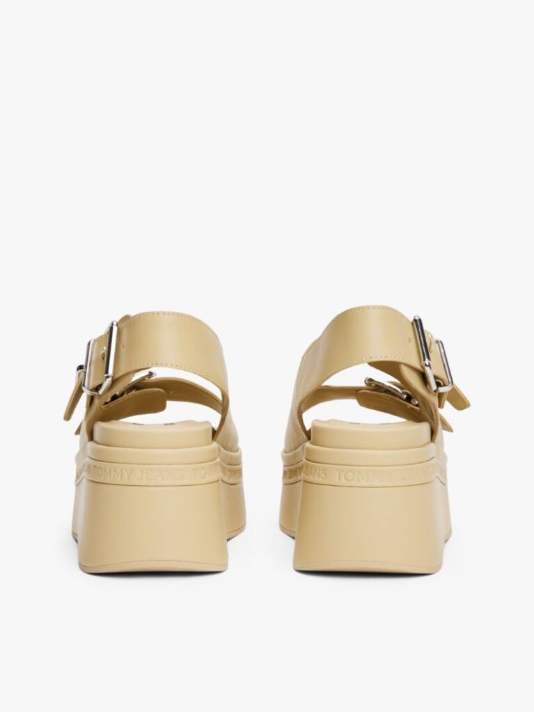 Beige Leather Platform Sandals  Women