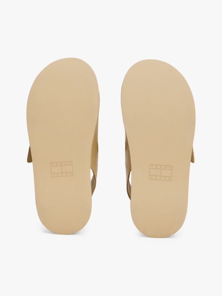 Beige Leather Platform Sandals  Women