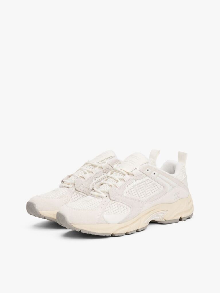 White Archive Suede Mesh Trainers  Women