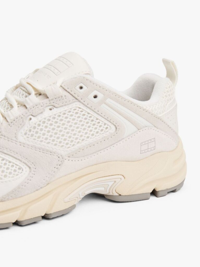 White Archive Suede Mesh Trainers  Women