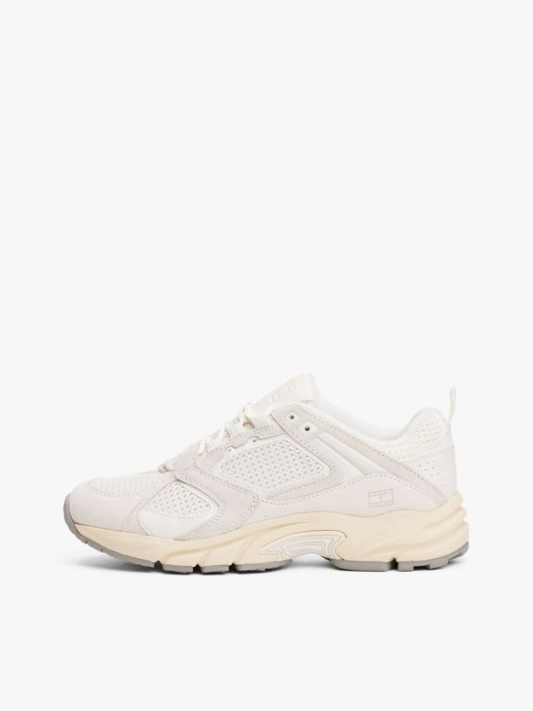 White Archive Suede Mesh Trainers  Women