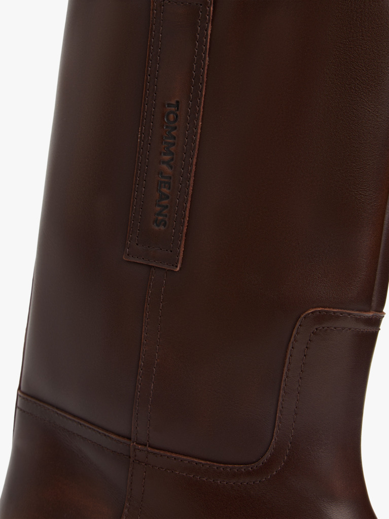 Brown Leather Cleat Mid Boots  Women