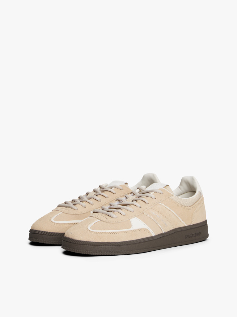Beige The Greenwich Suede Mixed Texture Trainers  Women