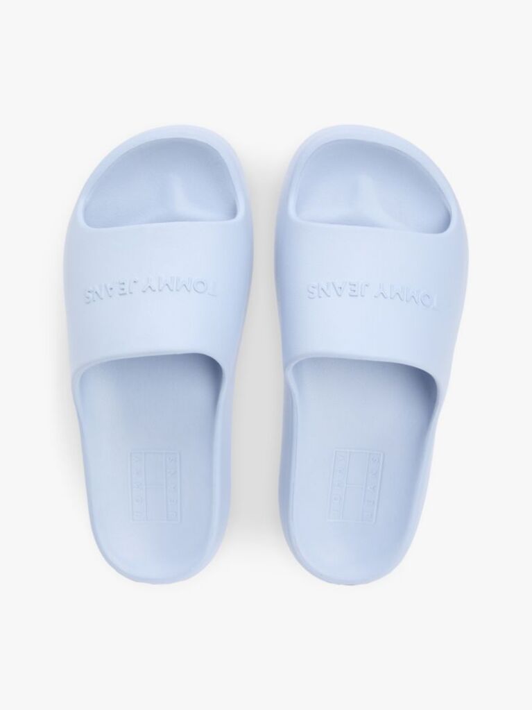 Blue Logo Platform Pool Slides  Women