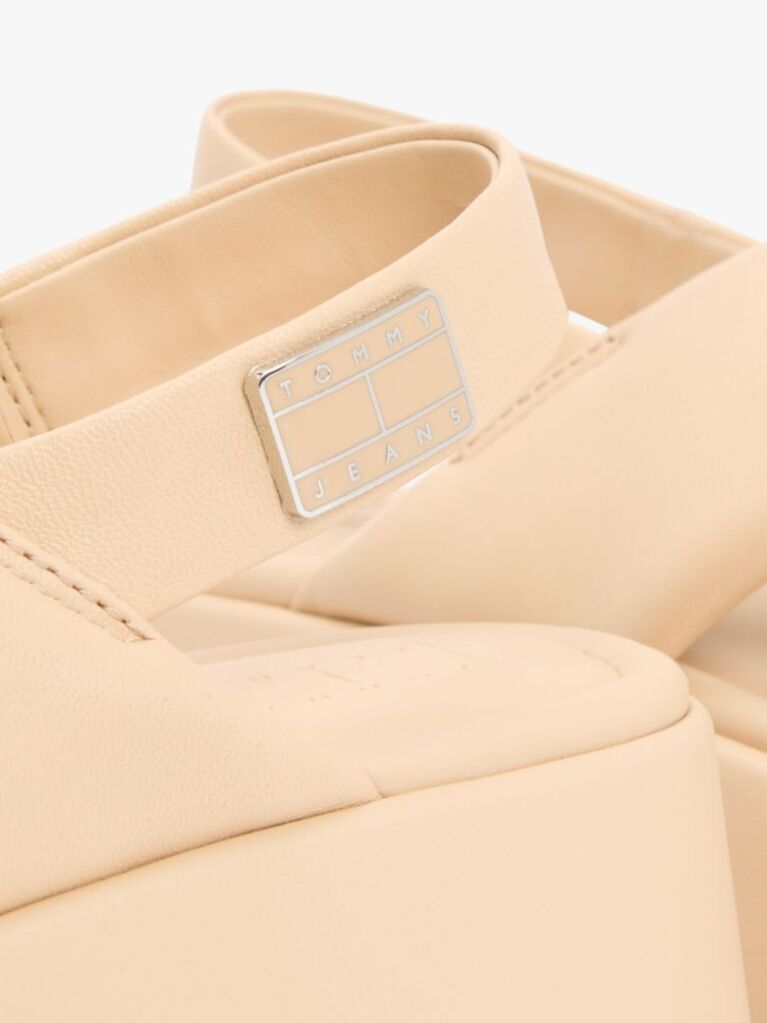 Beige Padded Strap Wedge Sandals  Women