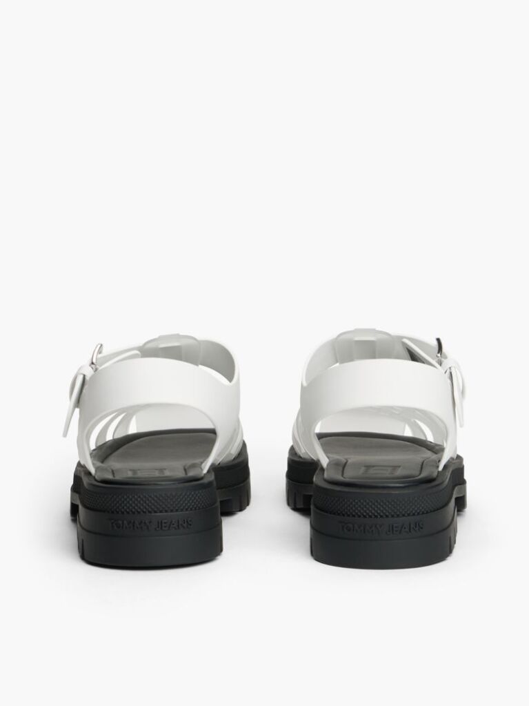 White Jelly Chunky Cleat Fisherman Sandals  Women