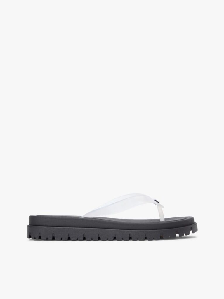 White Jelly Cleat Wedge Flip-Flops  Women