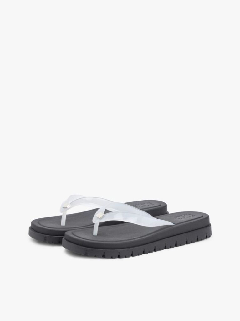 White Jelly Cleat Wedge Flip-Flops  Women