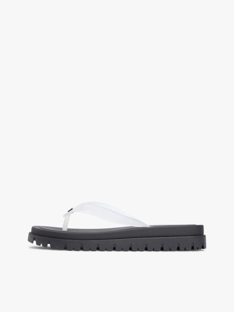 White Jelly Cleat Wedge Flip-Flops  Women