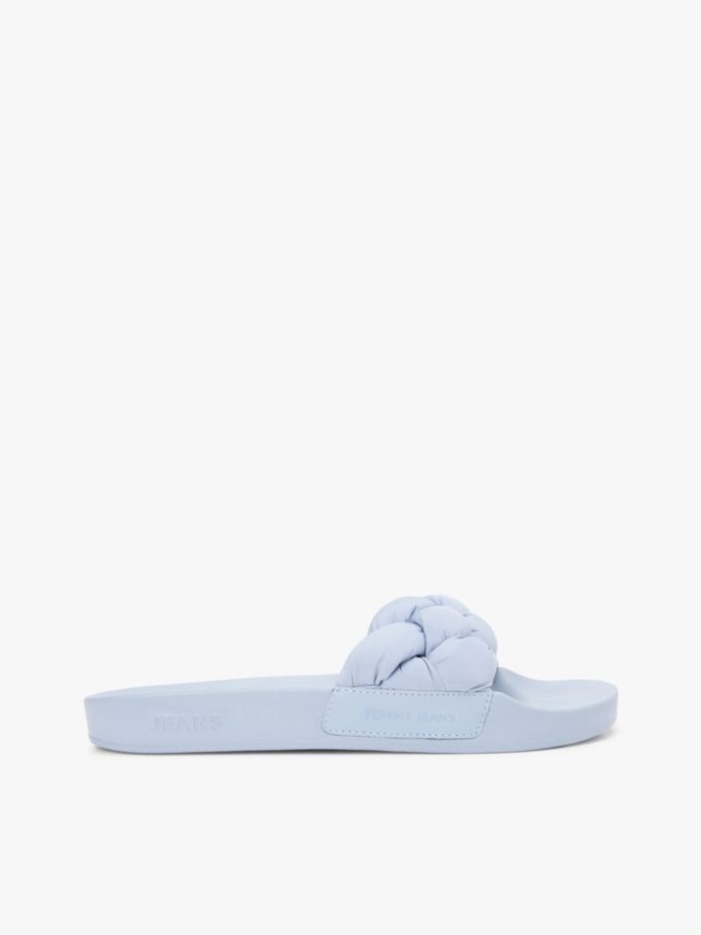 Blue Braided Padded Strap Slides  Women