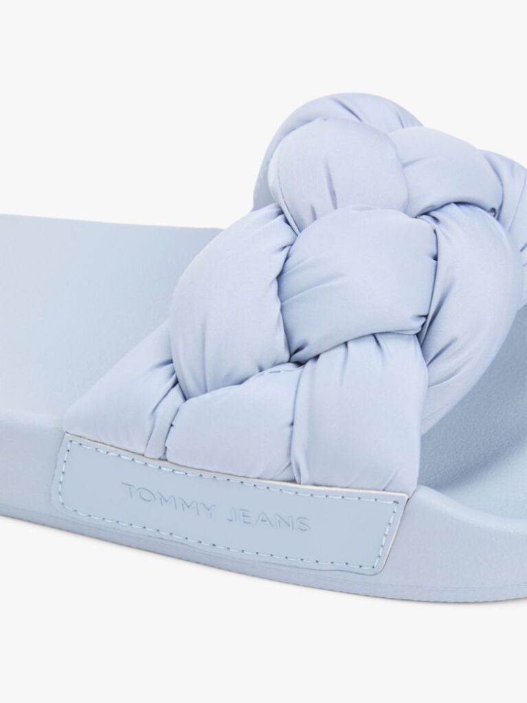 Blue Braided Padded Strap Slides  Women