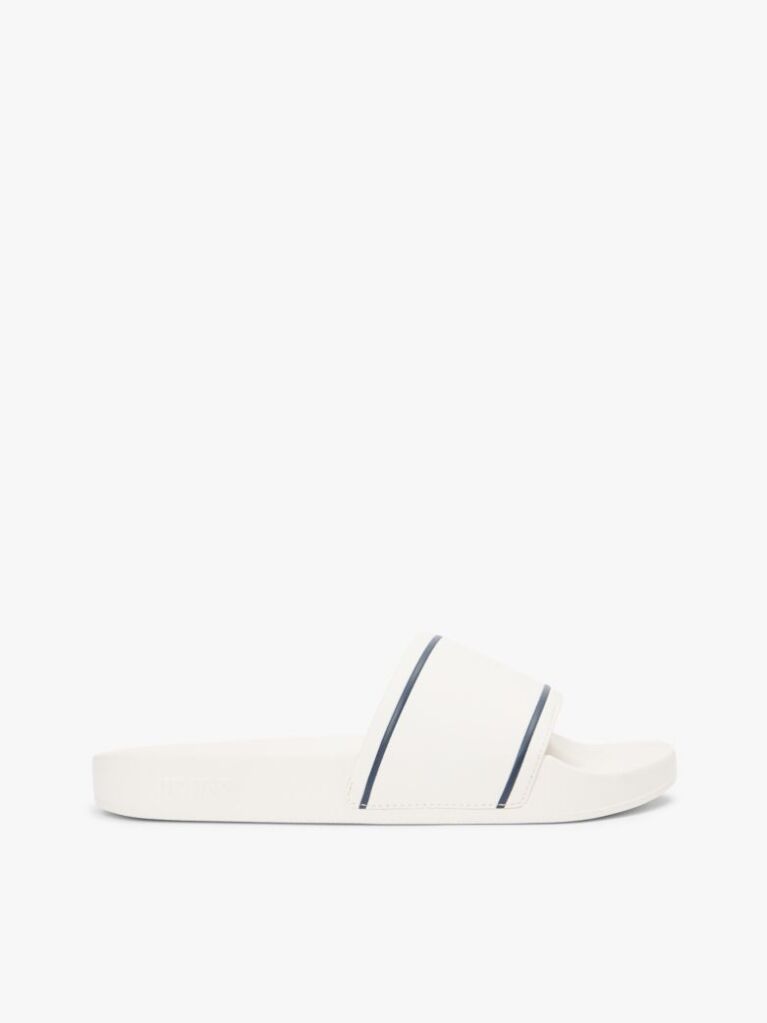 White Logo Contoured Pool Slides  Women