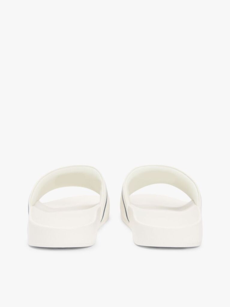 White Logo Contoured Pool Slides  Women