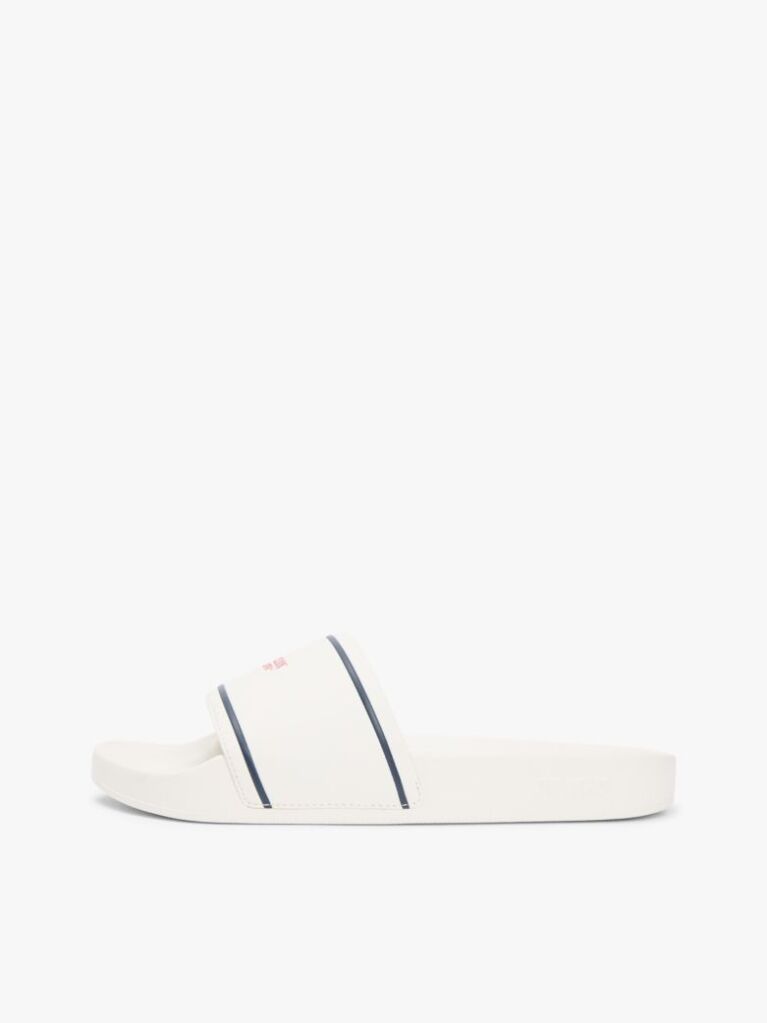 White Logo Contoured Pool Slides  Women