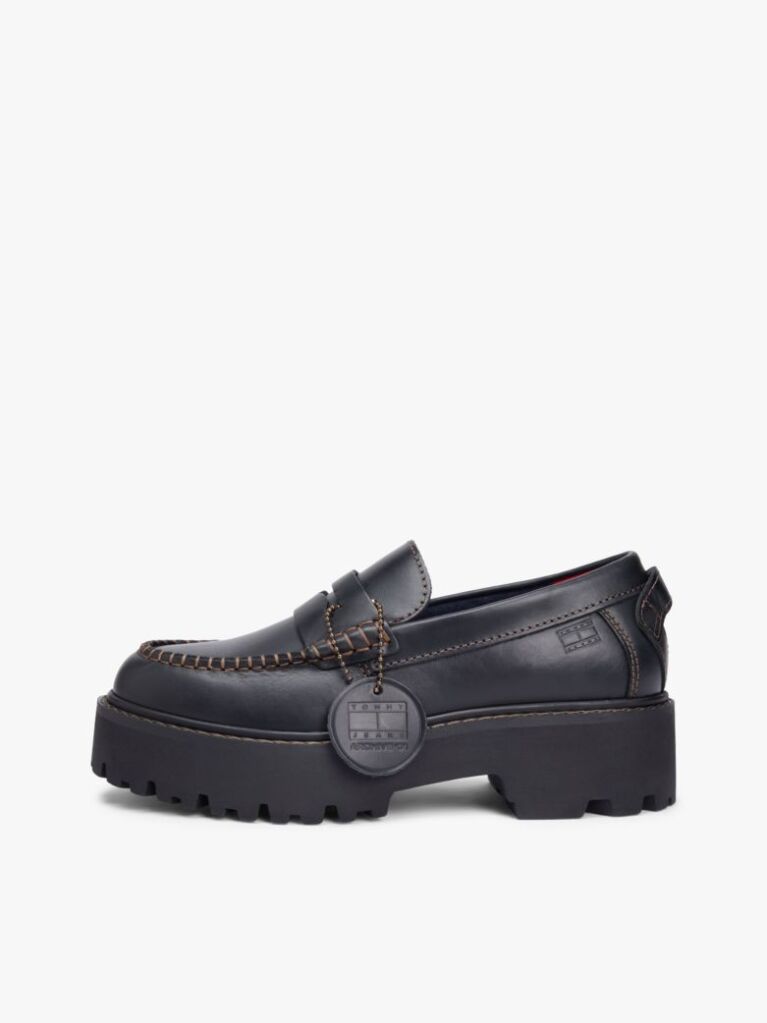 Μαύρο Δερμάτινα Loafers  Γυναίκες