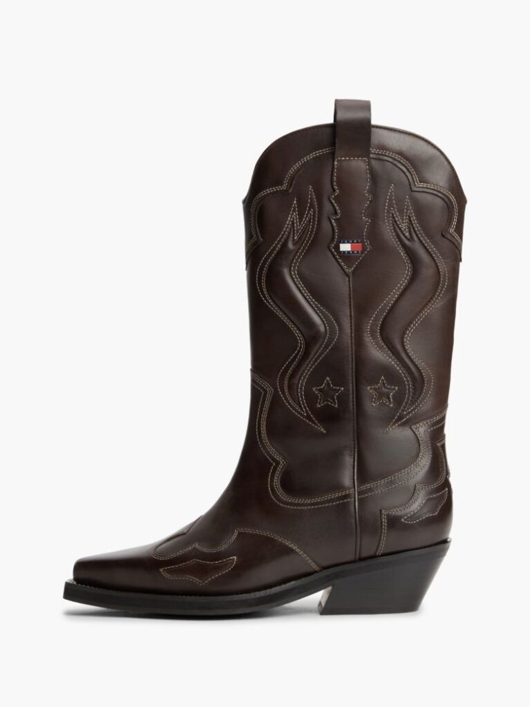 Brown Archive Leather Colour-Blocked Cowboy Boots  Women