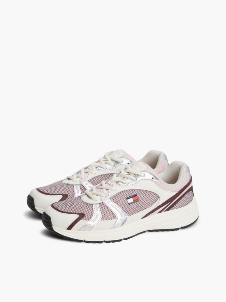 Multi Logo Mixed Texture Sneakers  Women