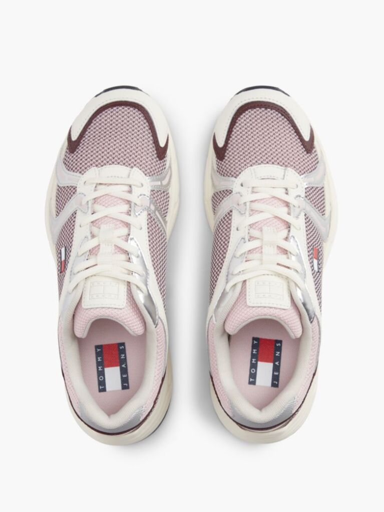 Multi Logo Mixed Texture Sneakers  Women