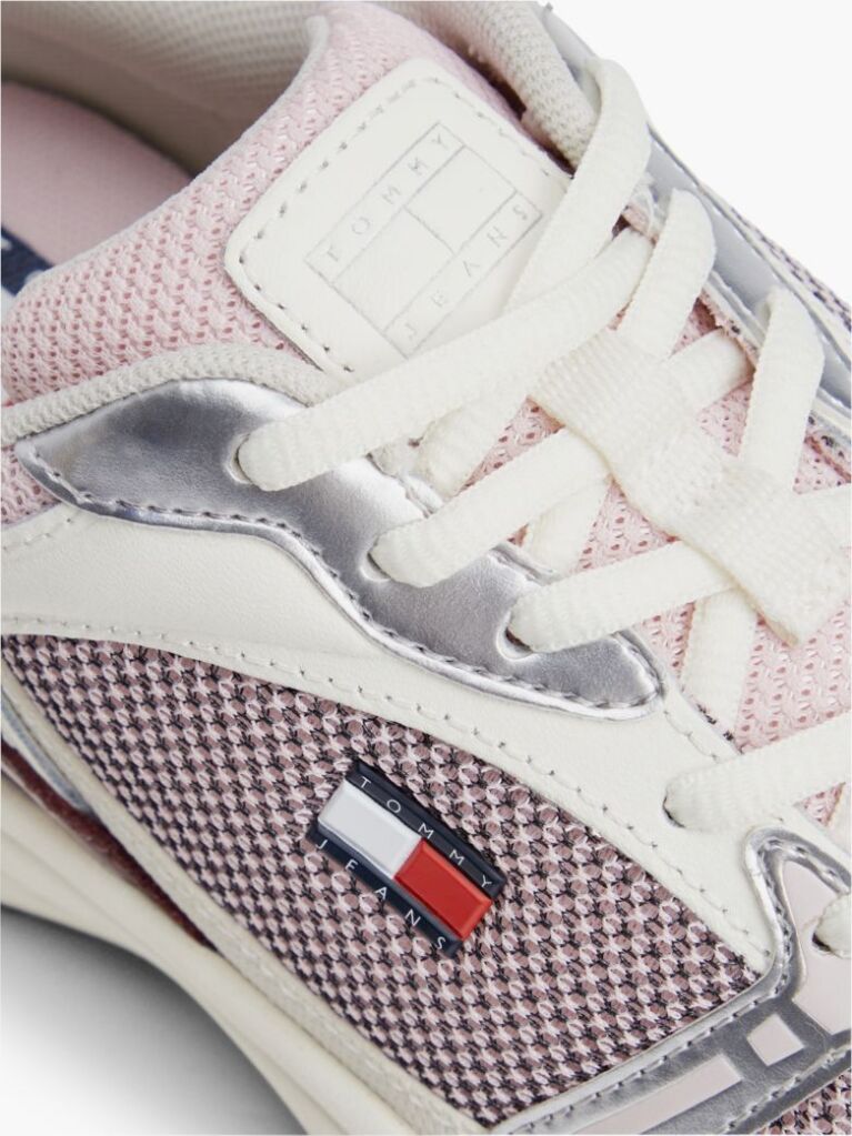 Multi Logo Mixed Texture Sneakers  Women