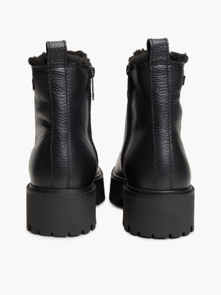 Black Archive Leather Warm Lined Platform Lace-Up Boots  Women