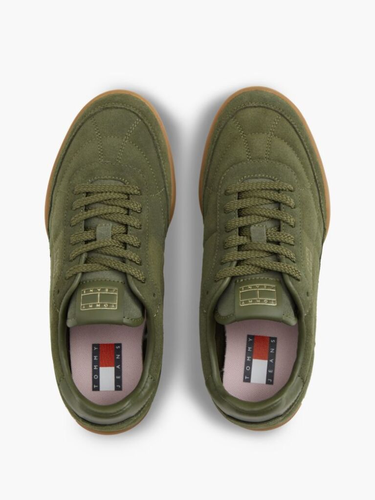Πράσινο Σουέτ Sneakers Με Τρακτερωτή Σόλα  Γυναίκες