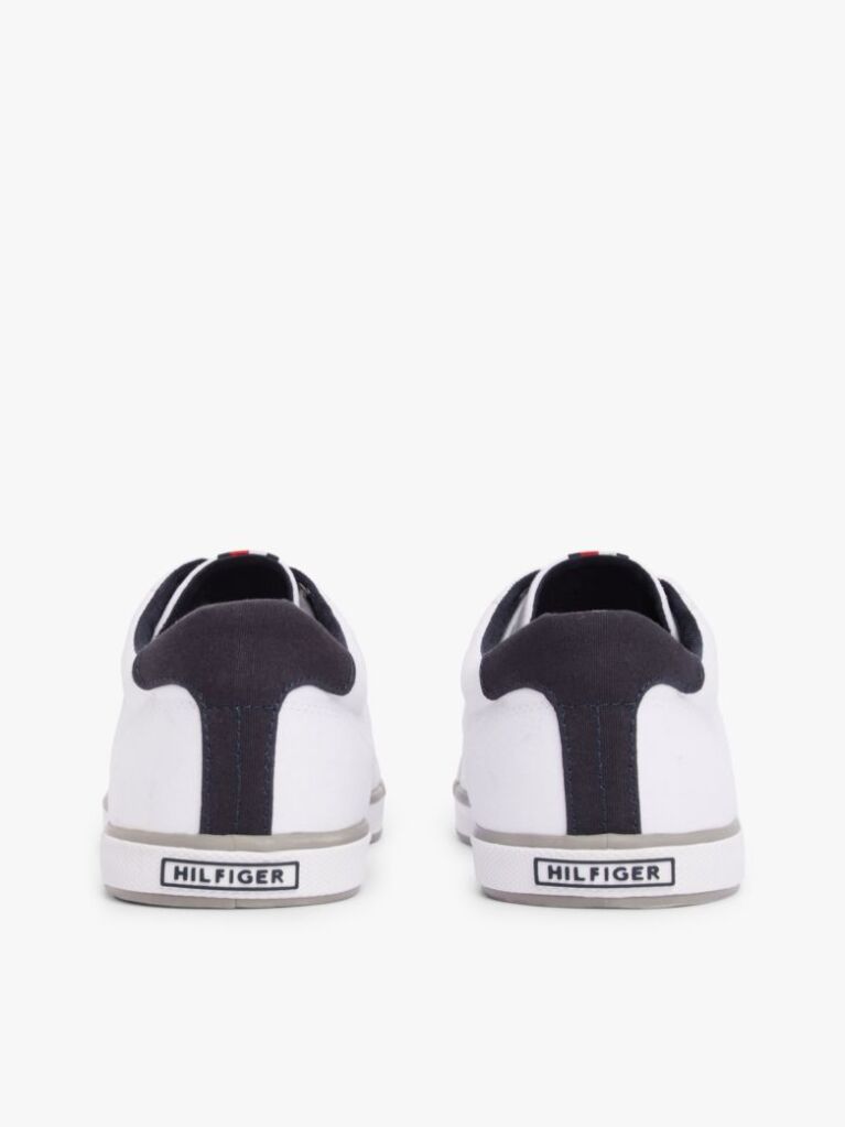 Άσπρο Δετά Sneakers Από Καμβά  Άνδρες