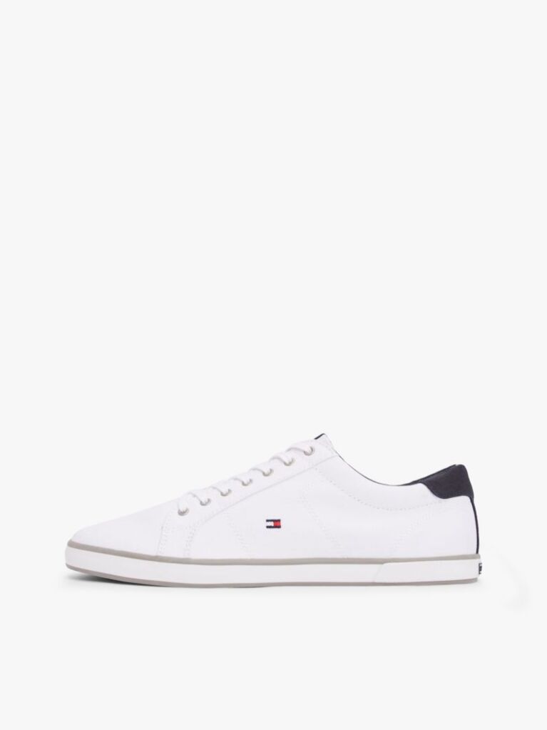Άσπρο Δετά Sneakers Από Καμβά  Άνδρες