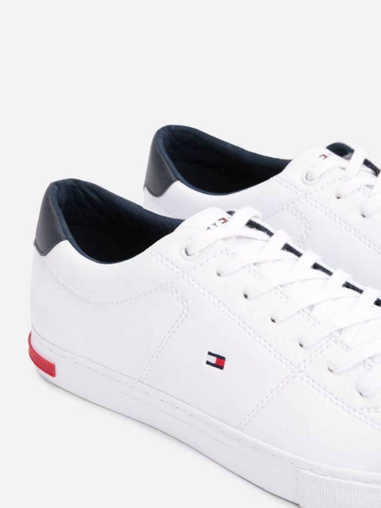 White Essential Leather Vulcanised Trainers  Men