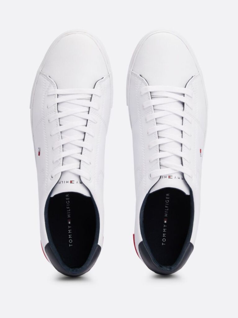 White Essential Leather Vulcanised Trainers  Men