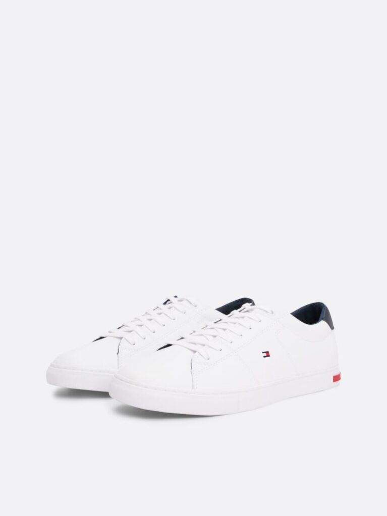 White Essential Leather Vulcanised Trainers  Men