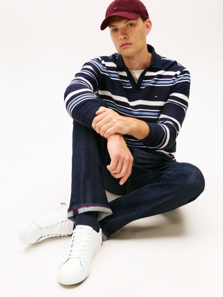 White Essential Leather Vulcanised Trainers  Men