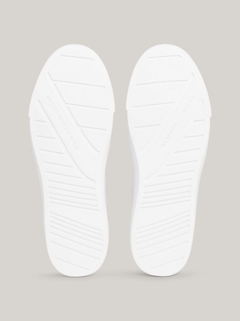 White Leather Signature Tape Trainers  Men