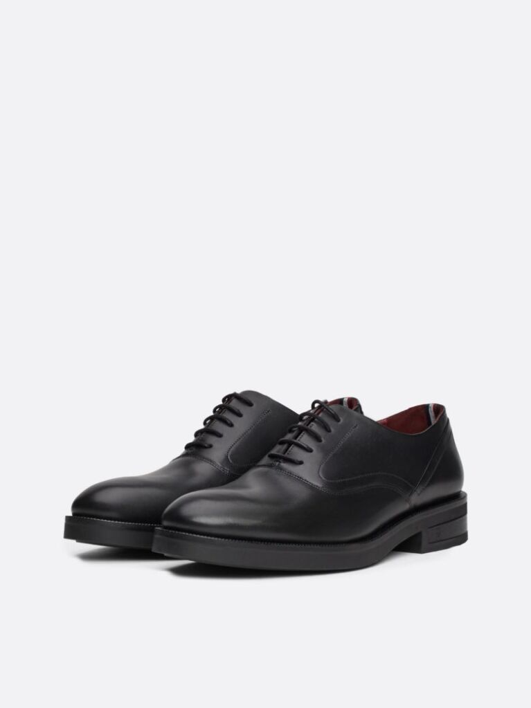 Black TH Monogram Leather Derby Shoes  Men