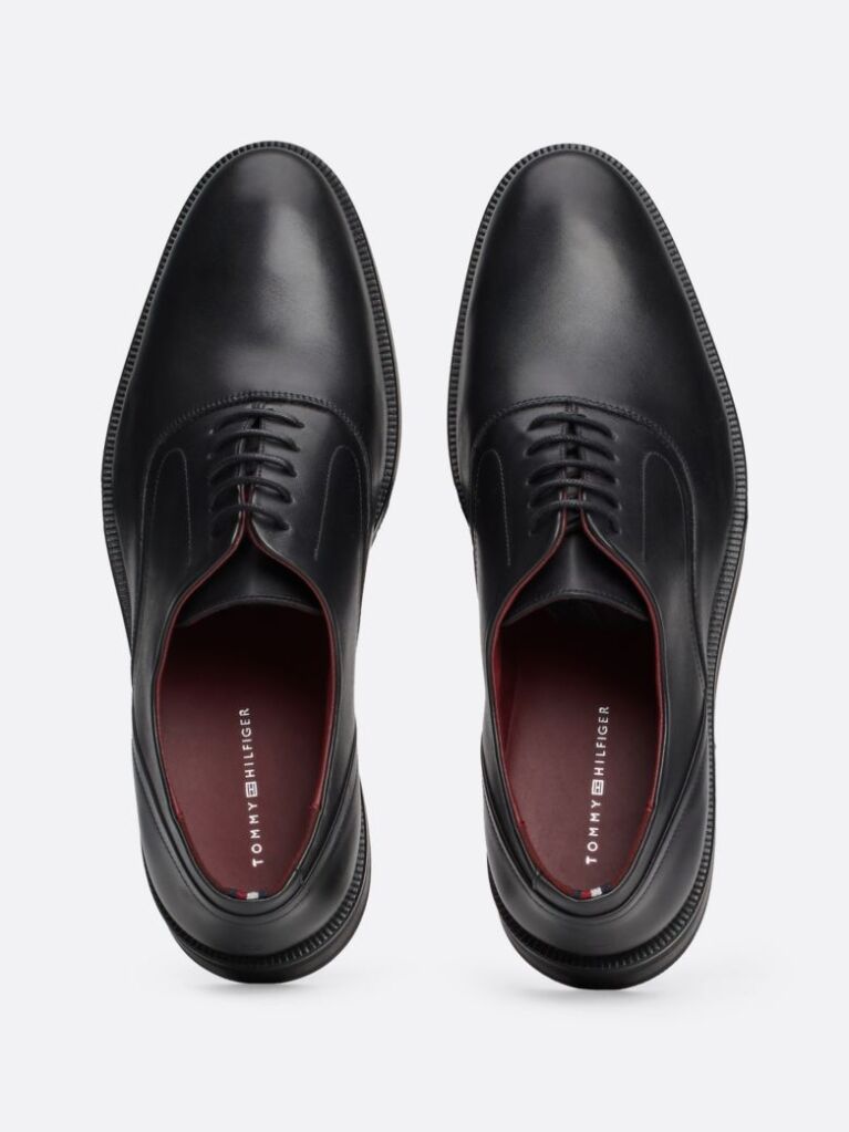 Black TH Monogram Leather Derby Shoes  Men