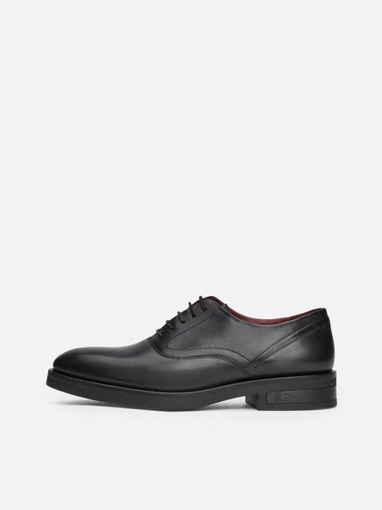 Black TH Monogram Leather Derby Shoes  Men