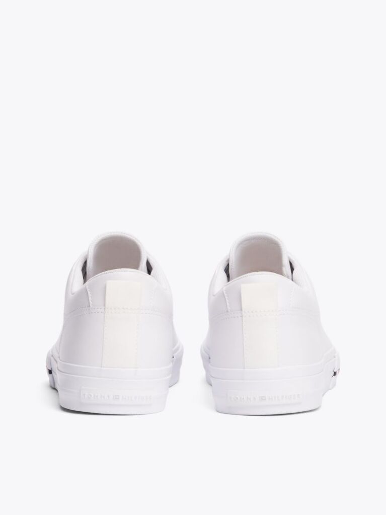 Άσπρο Δετά Δερμάτινα Sneakers Με Λογότυπο  Άνδρες