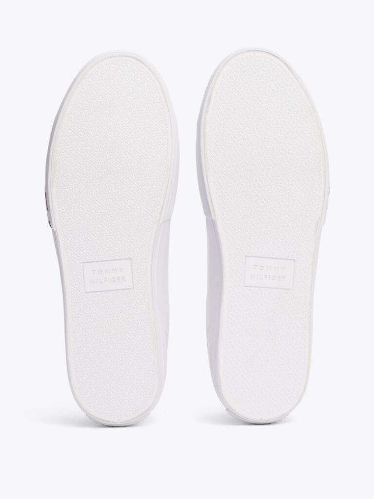 Άσπρο Δετά Δερμάτινα Sneakers Με Λογότυπο  Άνδρες