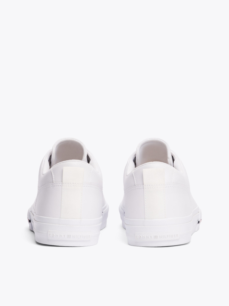 Άσπρο Δετά Δερμάτινα Sneakers Με Λογότυπο  Άνδρες