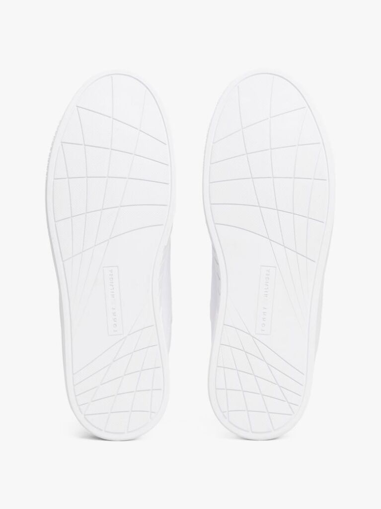White Essential Leather Lace-Up Trainers  Men