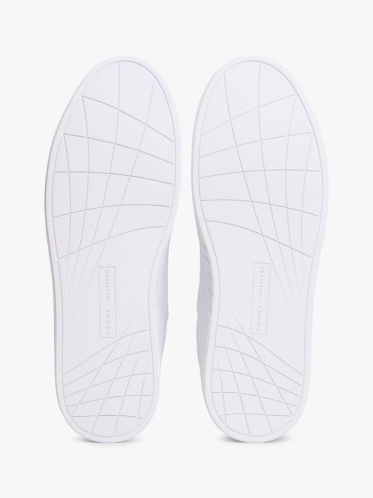 White Essential Leather Lace-Up Trainers  Men
