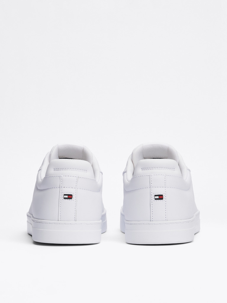 White Essential Leather Lace-Up Trainers  Men