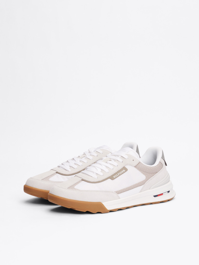 White Leather Cleat Classic Trainers  Men