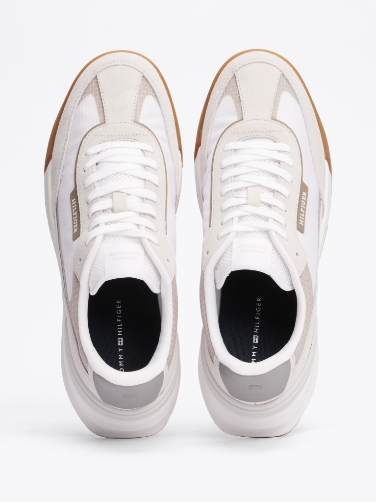 White Leather Cleat Classic Trainers  Men