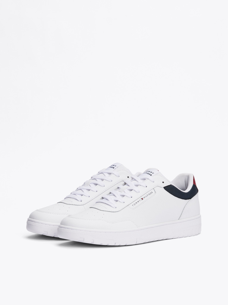 Άσπρο Basketball Sneakers Με Μίξη Υφών  Άνδρες