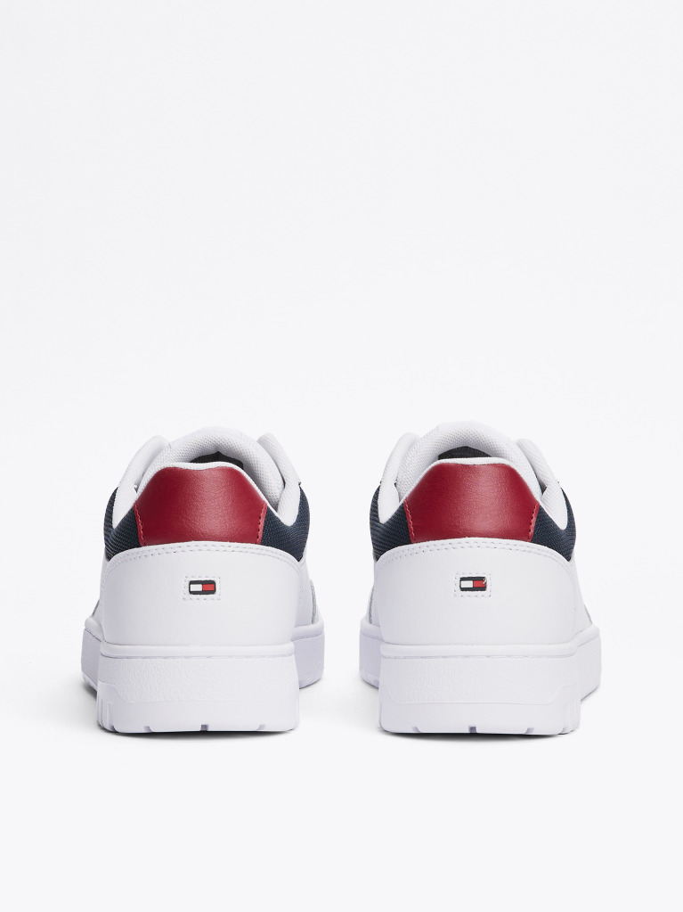 Άσπρο Basketball Sneakers Με Μίξη Υφών  Άνδρες