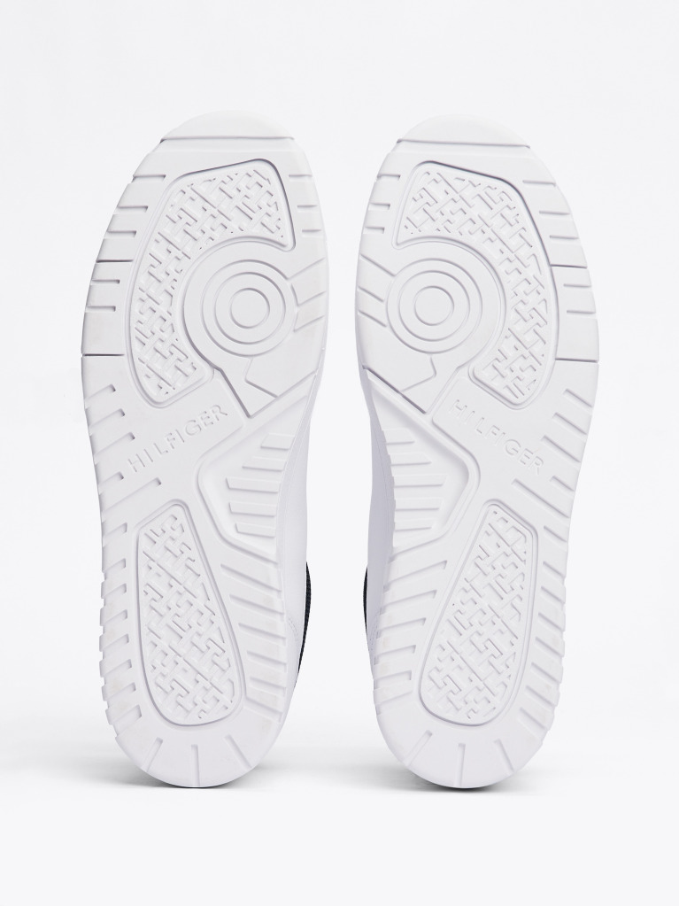 Άσπρο Basketball Sneakers Με Μίξη Υφών  Άνδρες