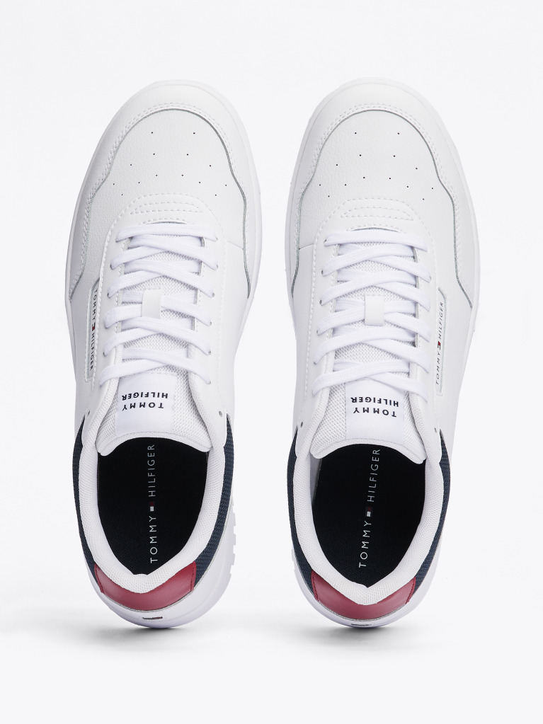 Άσπρο Basketball Sneakers Με Μίξη Υφών  Άνδρες