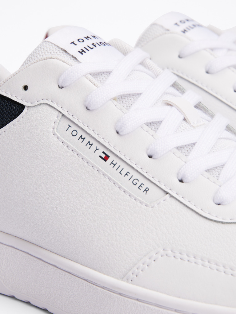 Άσπρο Basketball Sneakers Με Μίξη Υφών  Άνδρες