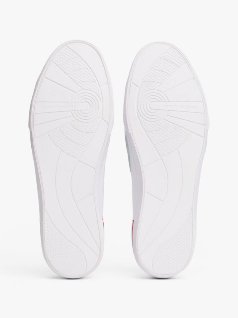 White Debossed Logo Trainers  Men